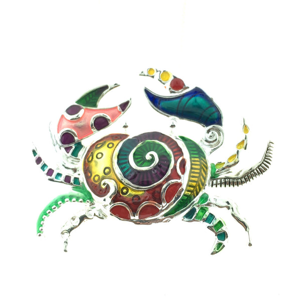Multi colored crab necklace