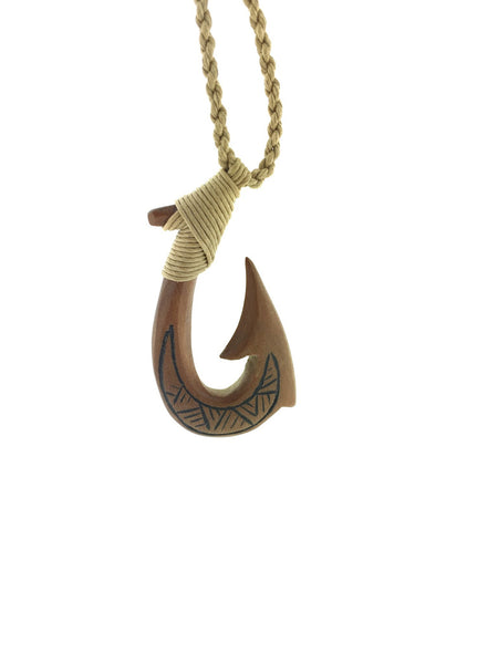 Hawaiian wood hook necklace
