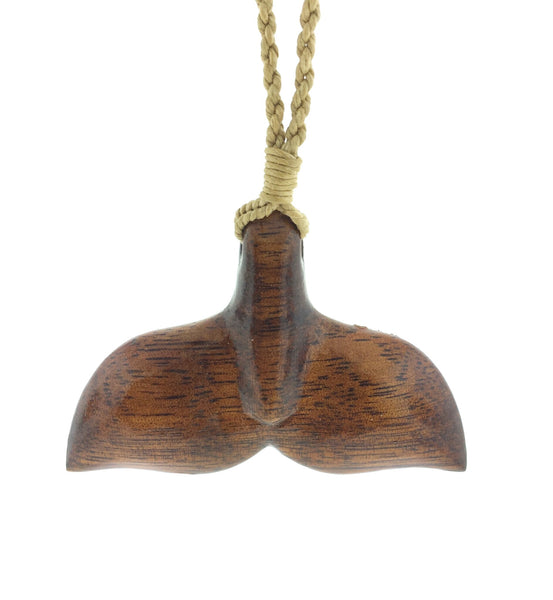 Hawaiian wood whale tail pendant (lg)