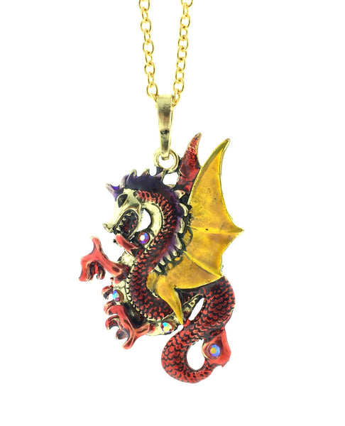 Gold dragon necklace