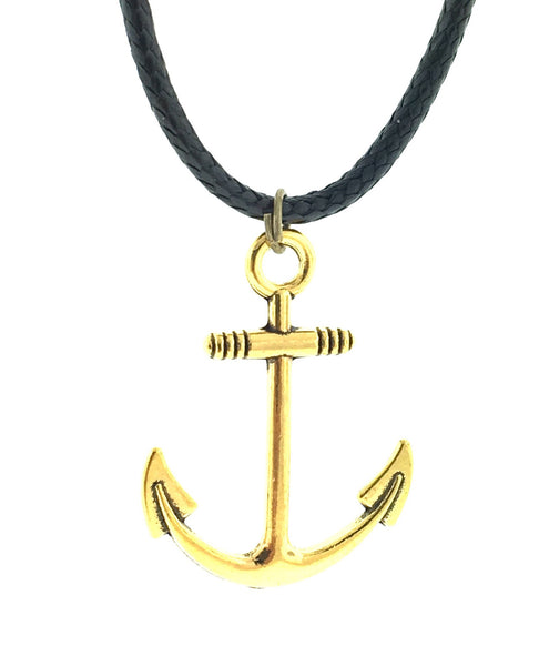 Gold anchor necklace