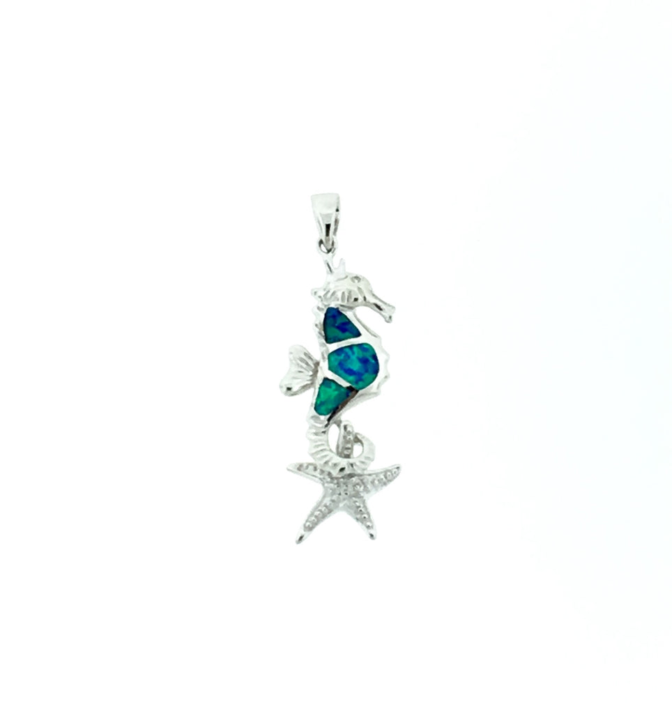 Silver sea horse pendant