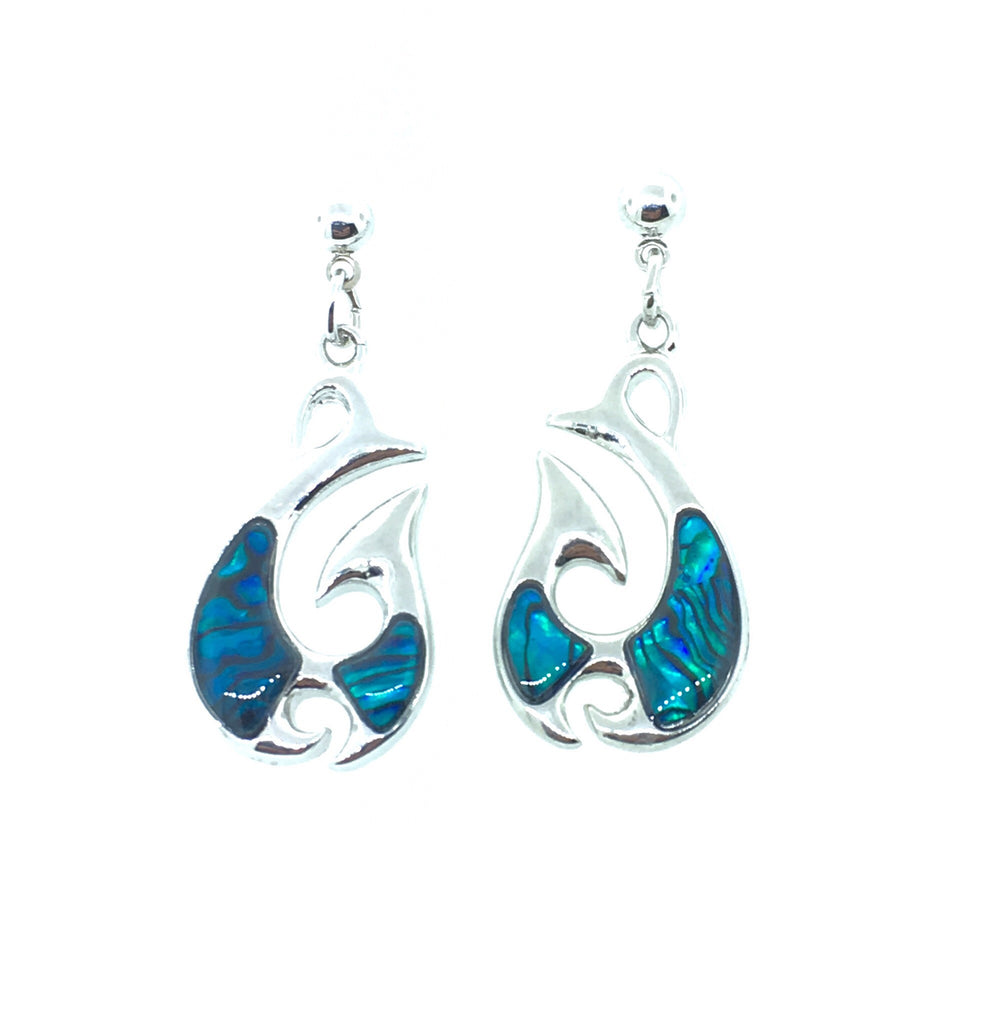 Abalone Shell Fish Hook Earrings