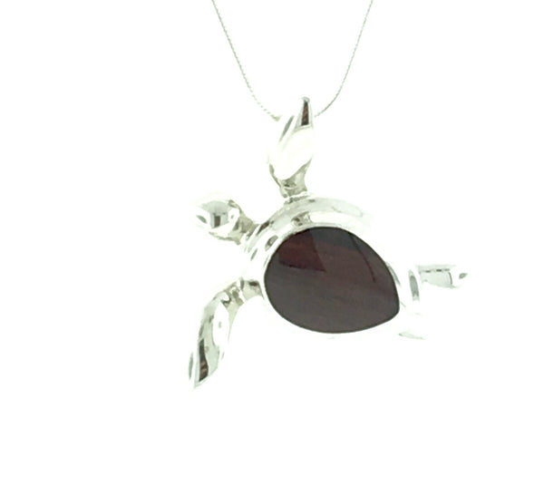 Cocobolo and sterling silver Hawaiian sea turtle