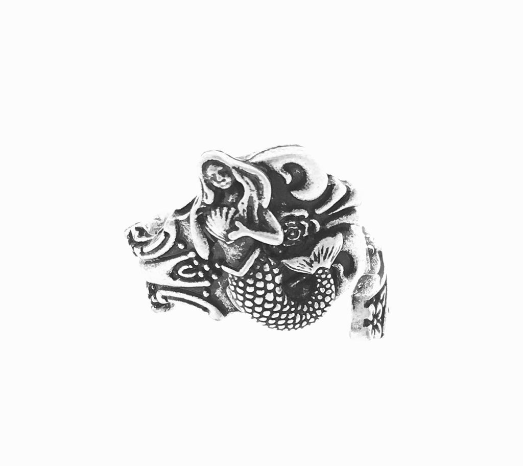 Silver mermaid ring