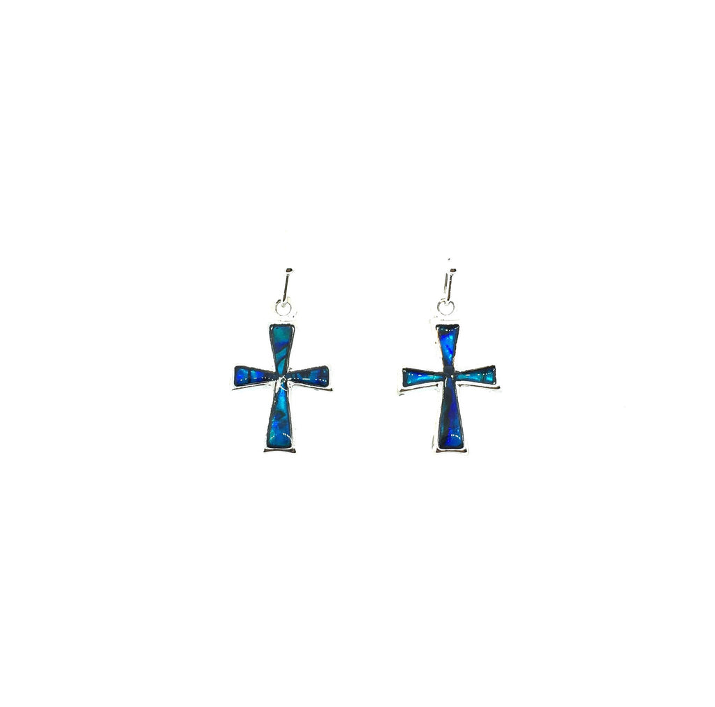 Abalone Shell Cross Earrings