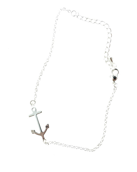 Silver anchor bracelet