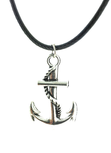 Silver anchor necklace