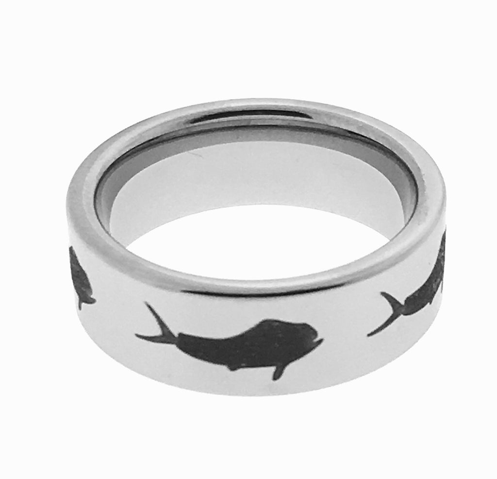 8MM Tungsten Engraved Dorado Ring
