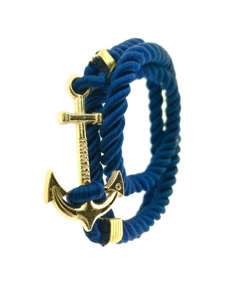 Gold anchor bracelet